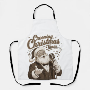 Vintage-Weihnachtsmann-Crooner-Weihnachtsschweißsh Schürze