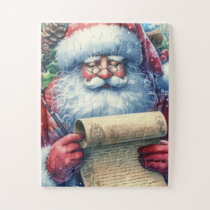 Vintage Weihnachtsmann Familien Spaß Puzzle