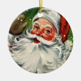 Vintage Weihnachtsmann Feiertags-Verzierung KRW Keramik Ornament