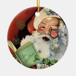 Vintage Weihnachtsmann Feiertags-Verzierung KRW Keramik Ornament