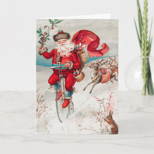 Vintage Weihnachtsmann Feiertagskarte