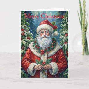 Vintage Weihnachtsmann Feiertagskarte