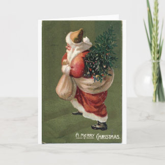 Vintage Weihnachtsmann Feiertagskarte