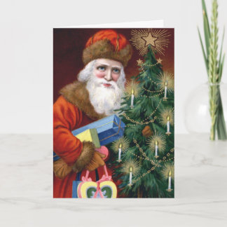 Vintage-Weihnachtsmann-Foto-Insert-Weihnachtskarte Feiertagskarte