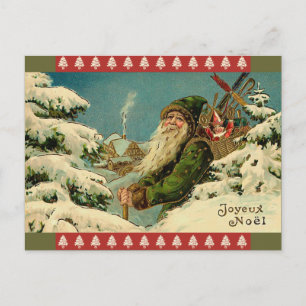 Vintage-Weihnachtsmann-Französische-Postkarte Feiertagspostkarte
