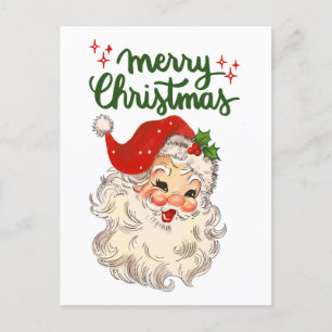 Vintage Weihnachtsmann Frohe Weihnachten angepasst Postkarte