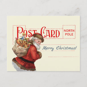 Vintage Weihnachtsmann Frohe Weihnachten Antike Po Postkarte