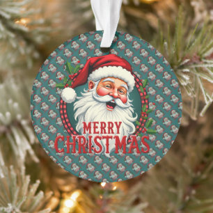 Vintage-Weihnachtsmann-Frohe-Weihnachten-Illustrat Ornament