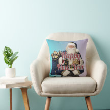 Vintage-Weihnachtsmann Frohes Neues Jahr Kissenhül