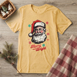 Vintage Weihnachtsmann Fröhlich und Hell Tri-Blend Shirt