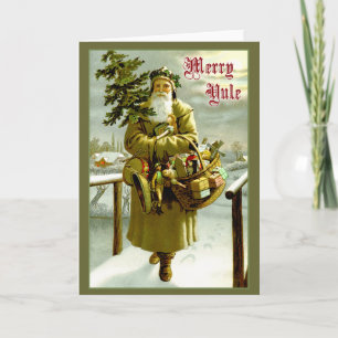 Vintage Weihnachtsmann - Fröhliche Julzeit Feiertagskarte