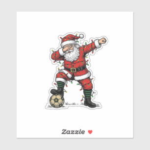 Vintage Weihnachtsmann Fußball Weihnachten Sportsh Aufkleber