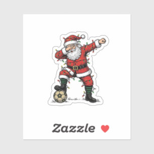 Vintage Weihnachtsmann Fußball Weihnachten Sportsh Aufkleber