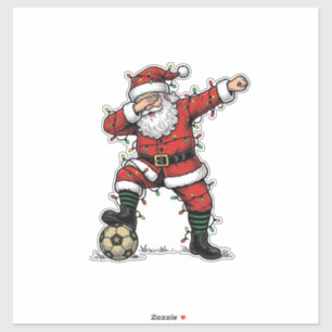 Vintage Weihnachtsmann Fußball Weihnachten Sportsh Aufkleber