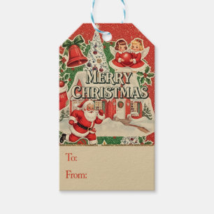 Vintage Weihnachtsmann Geschenkanhänger