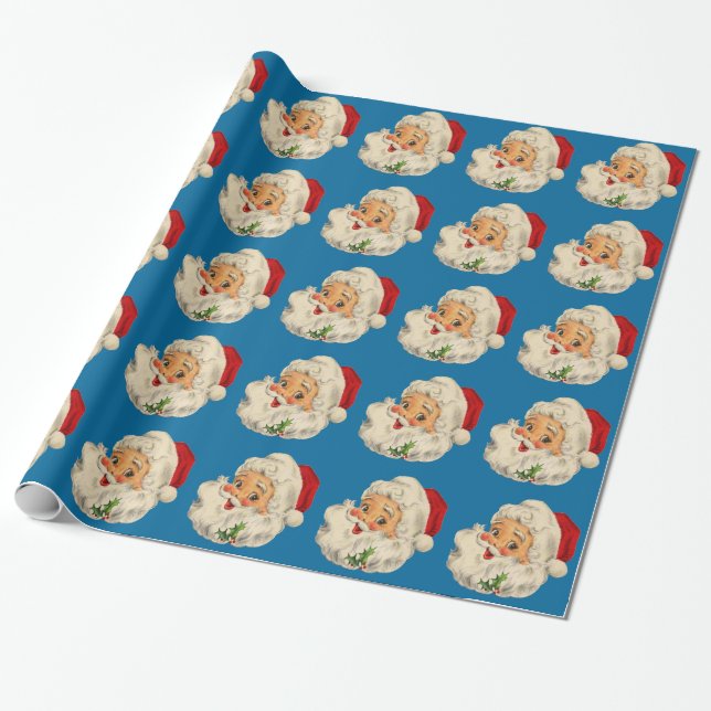 Vintage Weihnachtsmann Geschenkpapier (Ungerollt)