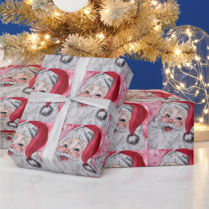 Vintage Weihnachtsmann Geschenkpapier