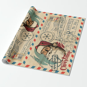 Vintage-Weihnachtsmann-Geschenkpapier Geschenkpapier