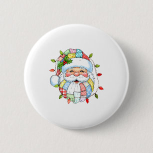 Vintage-Weihnachtsmann-Gesicht Lustiger Weihnachts Button