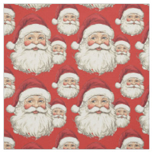 Vintage-Weihnachtsmann-Gesicht Rot Stoff