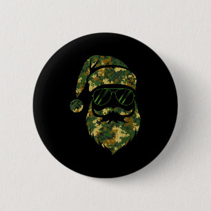 Vintage-Weihnachtsmann-Gesicht-Tarnung Weihnachten Button