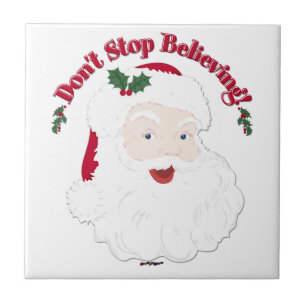 Vintage Weihnachtsmann Glaube weiter! Fliese