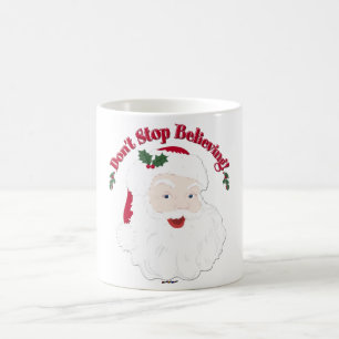 Vintage Weihnachtsmann Glaube weiter! Tasse