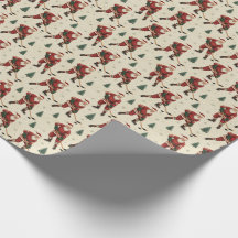 Vintage-Weihnachtsmann-Hockey-Geschenkpapier