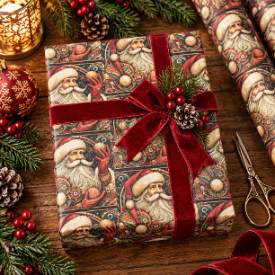 Vintage Weihnachtsmann im viktorianischen Stil, al Geschenkpapier
