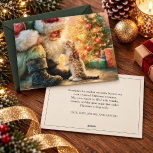 Vintage-Weihnachtsmann-Kätzchen-Weihnachten Feiertagskarte