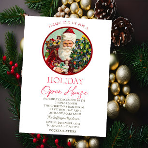 Vintage Weihnachtsmann-Klasse Feiertags-Open-House Einladung
