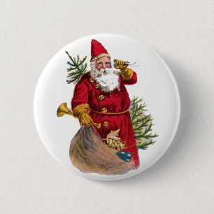 Vintage-Weihnachtsmann-Knopfnadel Button