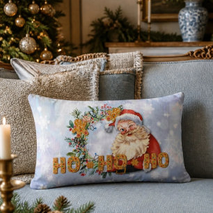 Vintage-Weihnachtsmann & Lebkuchen-Ho-Ho-Ho-Wurfki Lendenkissen