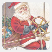 Vintage Weihnachtsmann-Luftschiff-Fantasie