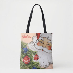 Vintage-Weihnachtsmann mit Baumschmuck