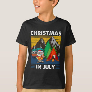 Vintage Weihnachtsmann mit Campingzelt Feuer Camp T-Shirt