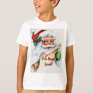 Vintage-Weihnachtsmann-mit-Liste-T-Shirt T-Shirt
