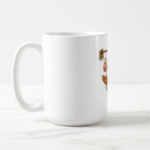 Vintage Weihnachtsmann mit Weihnachtsstrümpfen Kaffeetasse