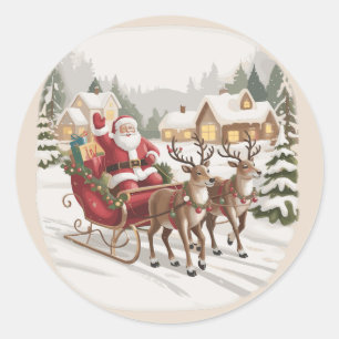 Vintage-Weihnachtsmann-Neunziger-Retro-Weihnachtsm Runder Aufkleber