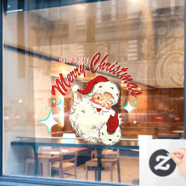 Vintage Weihnachtsmann Nr. 4 Fensteraufkleber