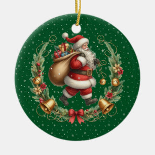 Vintage-Weihnachtsmann-Ornament Keramik Ornament