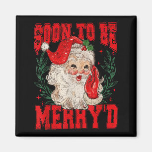 Vintage-Weihnachtsmann-Paar Weihnachten Steht Bald Magnet
