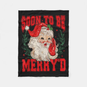 Vintage-Weihnachtsmann-Paar Weihnachten Steht Vor Fleecedecke