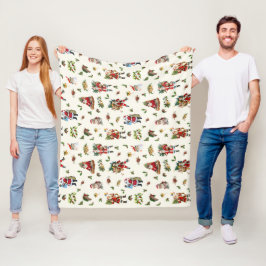 Vintage-Weihnachtsmann personalisiertes Weihnachte Fleecedecke