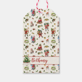 Vintage-Weihnachtsmann personalisiertes Weihnachte Geschenkanhänger