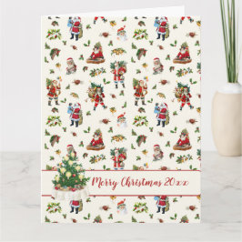 Vintage-Weihnachtsmann personalisiertes Weihnachte Karte