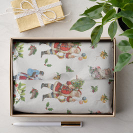 Vintage-Weihnachtsmann personalisiertes Weihnachte Seidenpapier