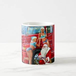 Vintage-Weihnachtsmann-&-Pin-Up-Christmastasse Tasse