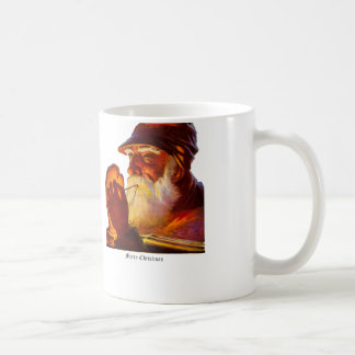 Vintage Weihnachtsmann-Rauchpfeife Jäger Tasse