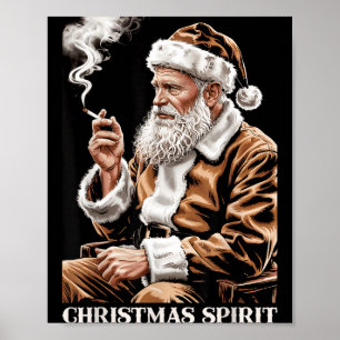 Vintage Weihnachtsmann raucht Zigarette Lustiges C Poster